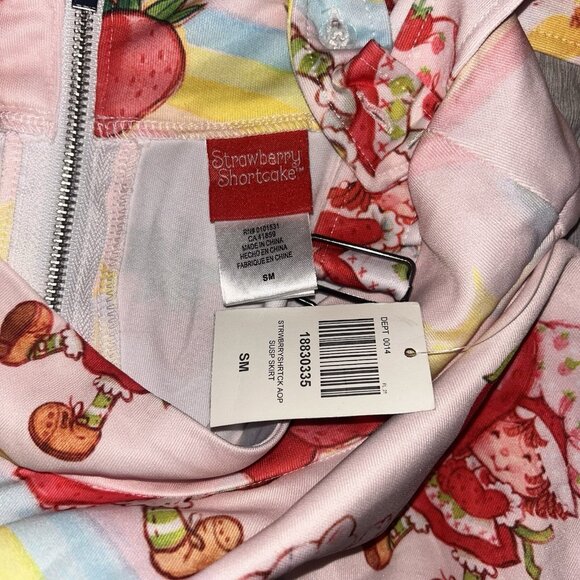 Strawberry Shortcake Suspenders Skater Cartoon Skirt Hot Topic Size Small - Picture 6 of 8
